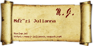 Mázi Julianna névjegykártya